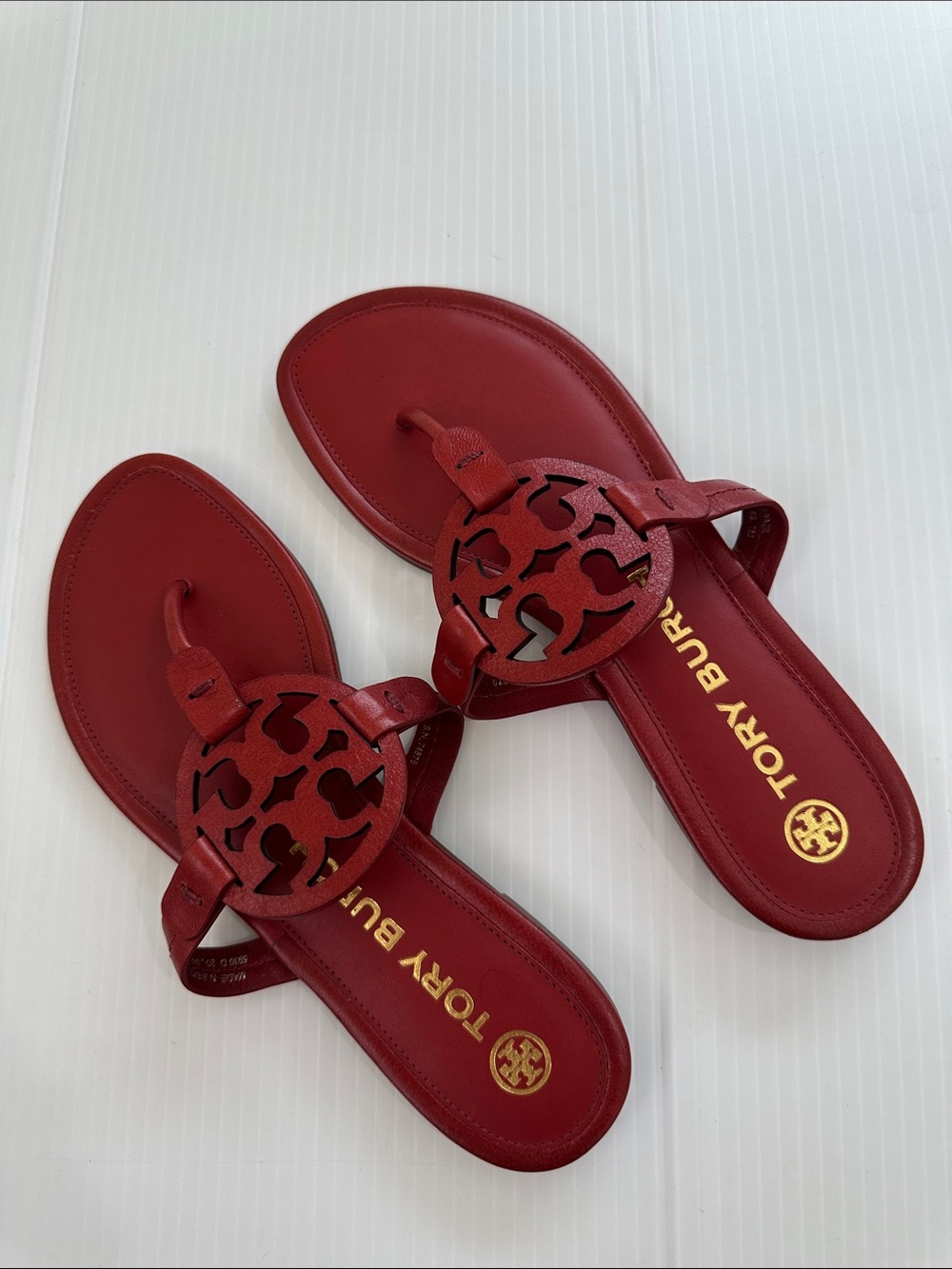 Tory Burch NWOB Miller Sandals Poinsettia, 7